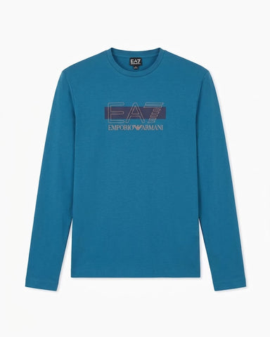 Emporio Armani,T-Shirt Visibility In Cotton Jersey-Blue