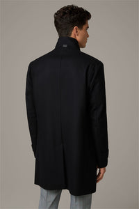 Strellson,New Broadway Wool And Cashmere Black Coat