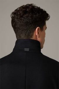 Strellson,New Broadway Wool And Cashmere Black Coat