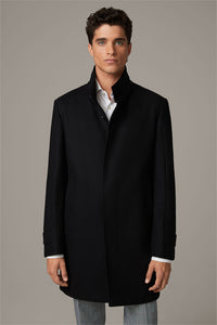 Strellson,New Broadway Wool And Cashmere Black Coat