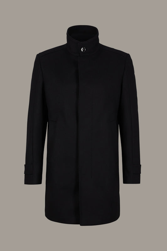 Strellson,New Broadway Wool And Cashmere Black Coat