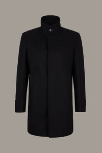 Strellson,New Broadway Wool And Cashmere Black Coat