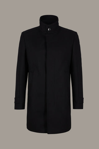 Strellson,New Broadway Wool And Cashmere Black Coat