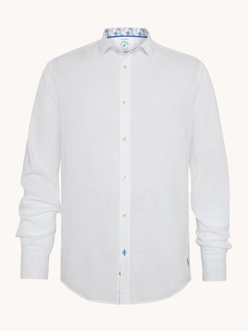 A Fish Named Fred, White Linen Shirt