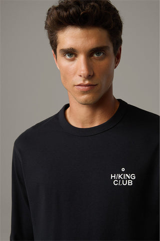 Strellson, Bronko Long-Sleeved Organic Cotton Top in Black