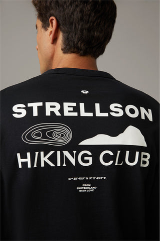 Strellson, Bronko Long-Sleeved Organic Cotton Top in Black
