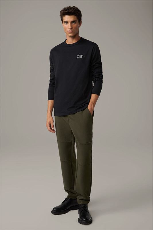 Strellson, Bronko Long-Sleeved Organic Cotton Top in Black