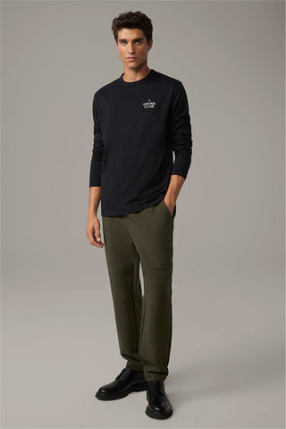 Strellson, Bronko Long-Sleeved Organic Cotton Top in Black