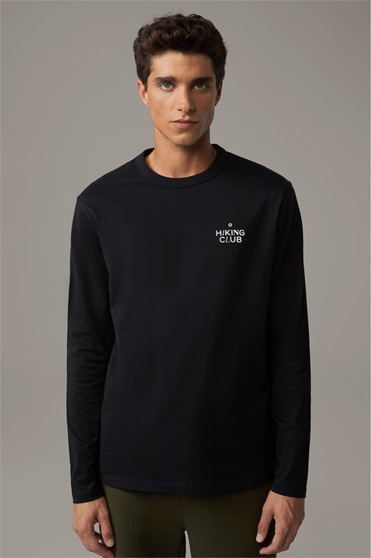 Strellson, Bronko Long-Sleeved Organic Cotton Top in Black