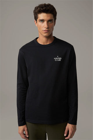 Strellson, Bronko Long-Sleeved Organic Cotton Top in Black