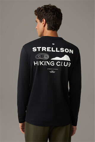 Strellson, Bronko Long-Sleeved Organic Cotton Top in Black