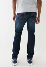 Load image into Gallery viewer, True Religion, Rocco Navy Big T Jeans With Red Horseshoe
