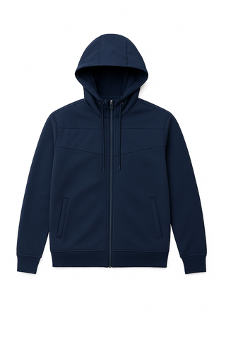 Digel, Navy Tech-Fabric Zip Hoodie