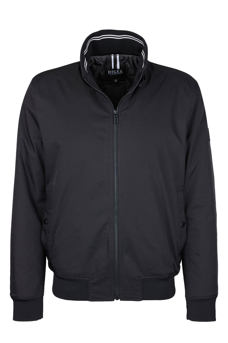 Digel,Black Stand-Collar Bomber Jacket