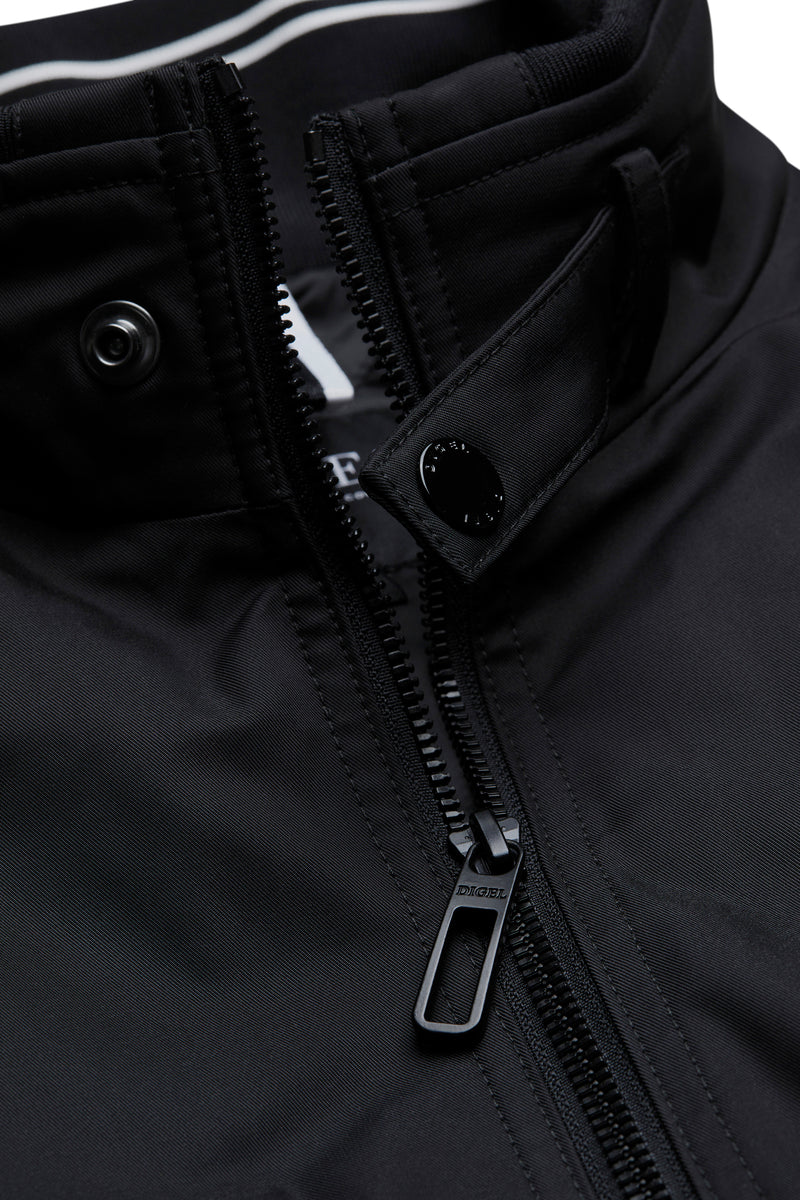 Digel,Black Stand-Collar Bomber Jacket