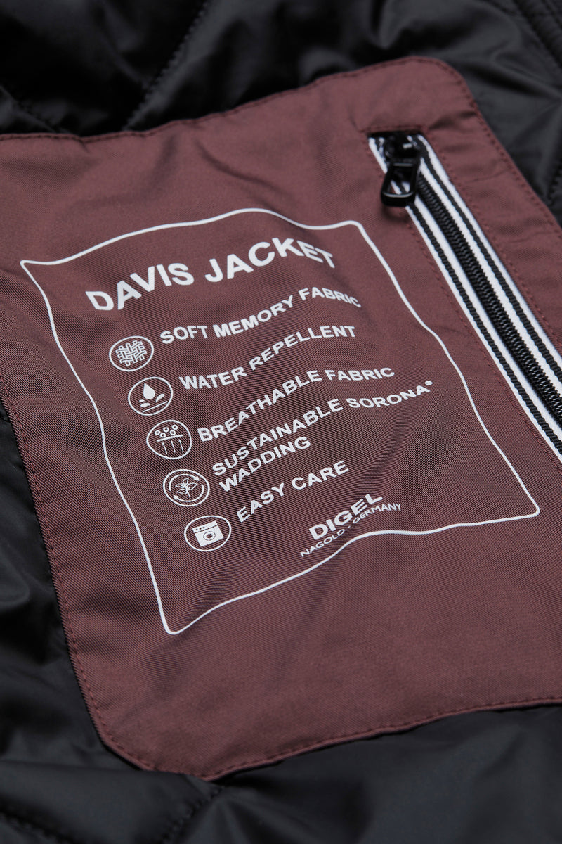 Digel,Black Stand-Collar Bomber Jacket