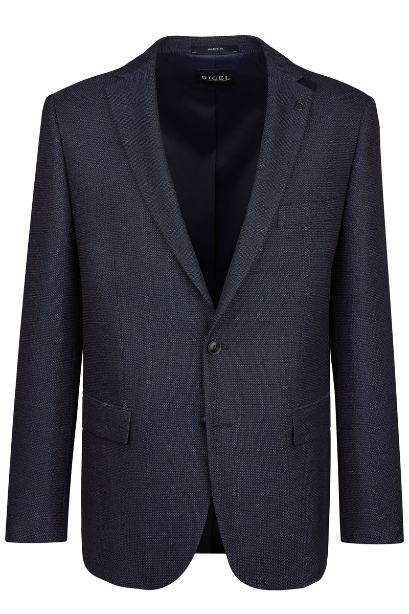 Digel, Modern Fit Textured Navy Blazer – EZZO Model