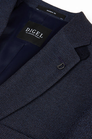 Digel, Modern Fit Textured Navy Blazer – EZZO Model