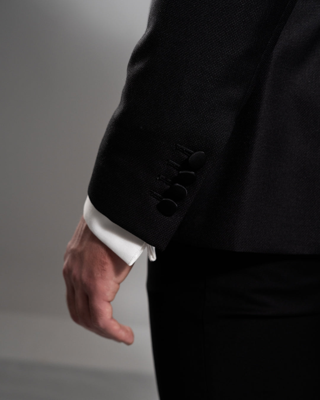 4Hands, Black Pique Shawl Collar Tuxedo