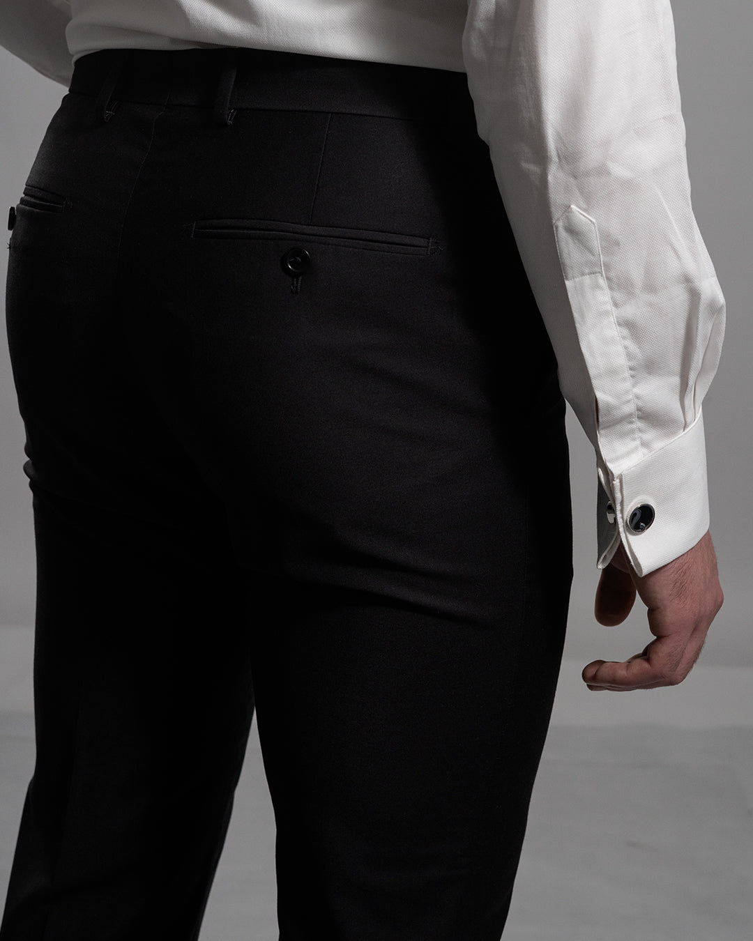 4Hands, Black Pique Shawl Collar Tuxedo
