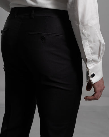 4Hands, Black Pique Shawl Collar Tuxedo