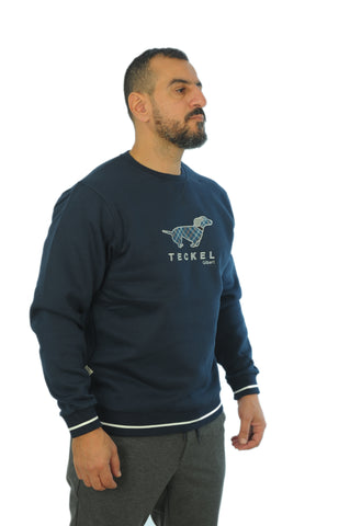 Gilbert Teckel, Navy Sweatshirt With  Special Dog Emblem