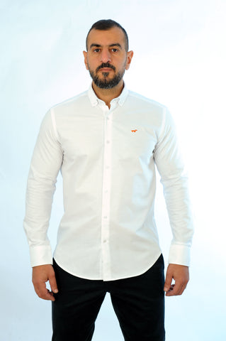 Gilbert Teckel, White Shirt With Orange Emblem