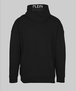 Plein Sport, Black Hoodie With A Special Design On The Hood