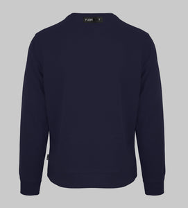 Plein Sport, Navy Sweater With A Tiger And Emblem Logo