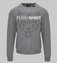 Load image into Gallery viewer, Plein Sport, Grey Sweater With A Tiger And Emblem Logo

