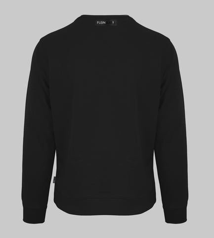 Plein Sport, Black Sweater With A Tiger And Emblem Logo