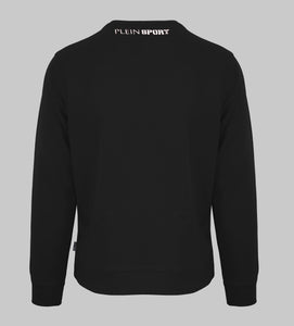 Plein Sport,  Black Sweatshirt With Scratch Mark Of Tiger