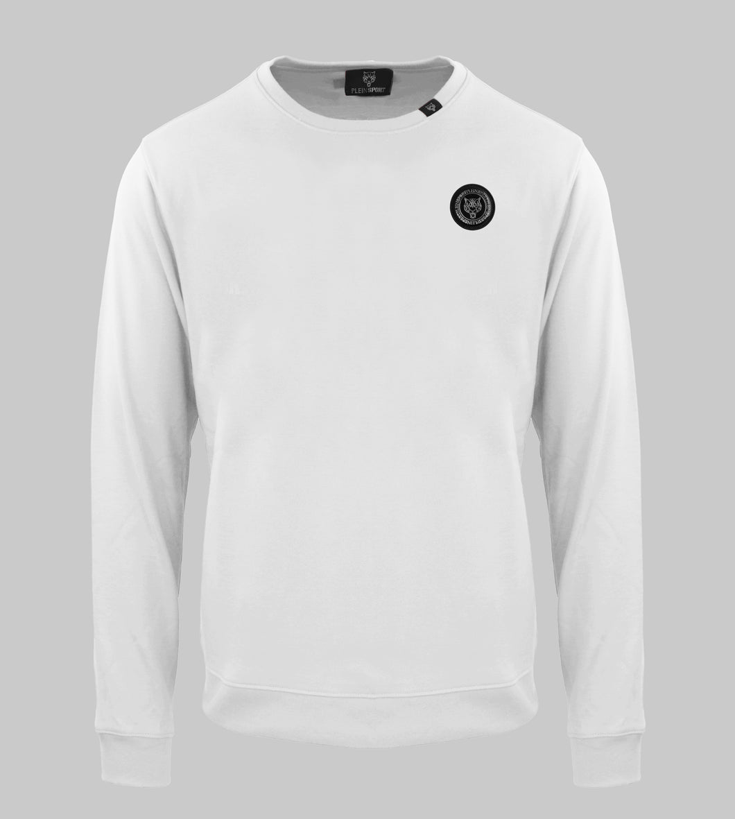 Plein Sport,  Logo Patch White Sweatshirt