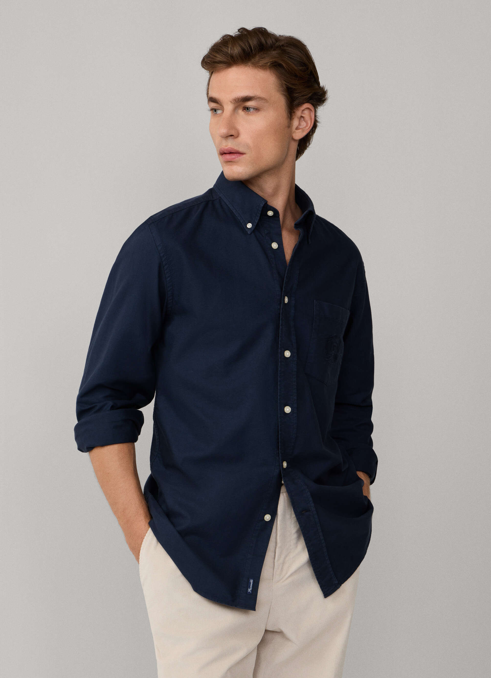 Façonnable, Regular Fit Oxford Navy Shirt