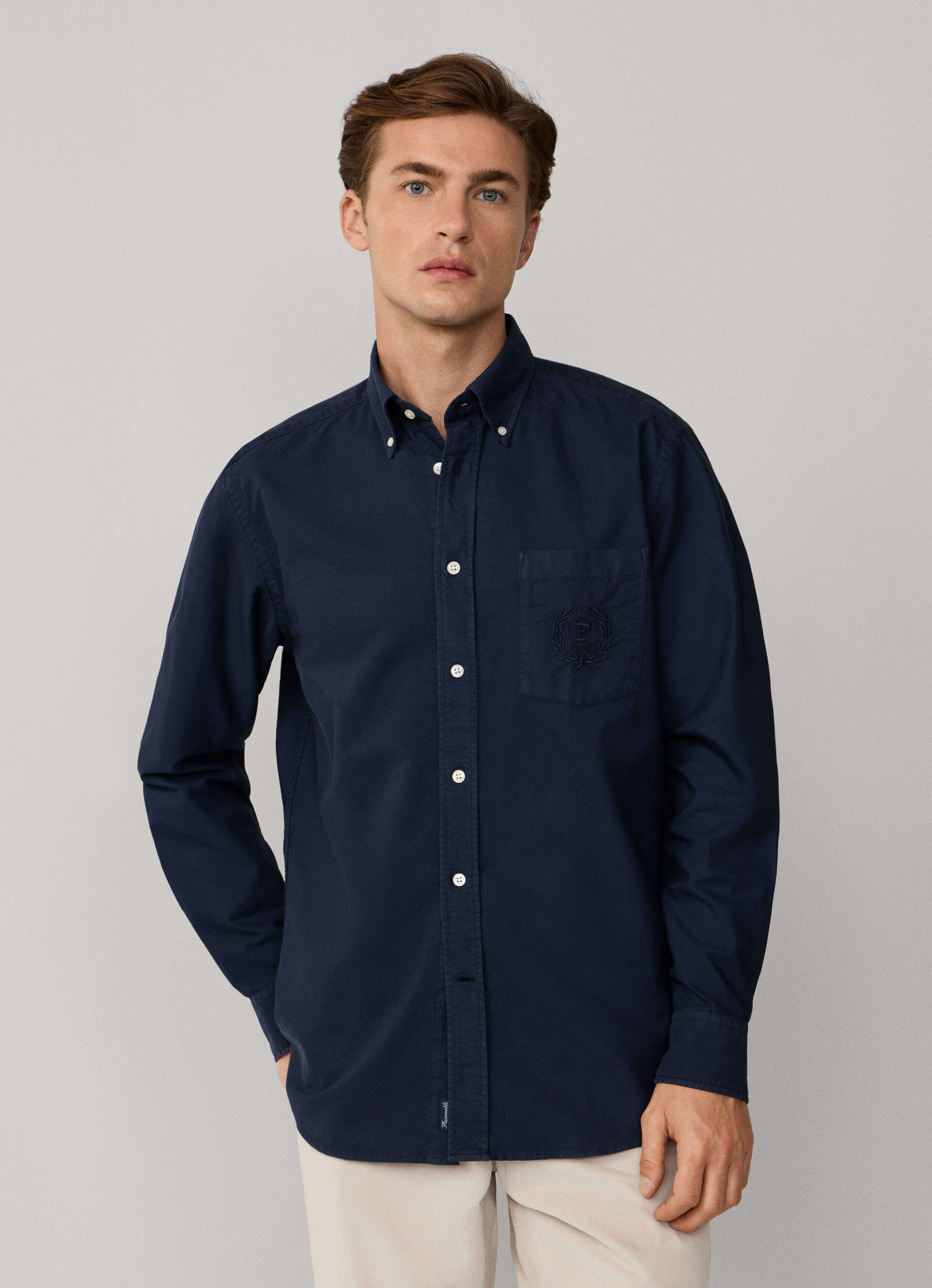 Façonnable, Regular Fit Oxford Navy Shirt