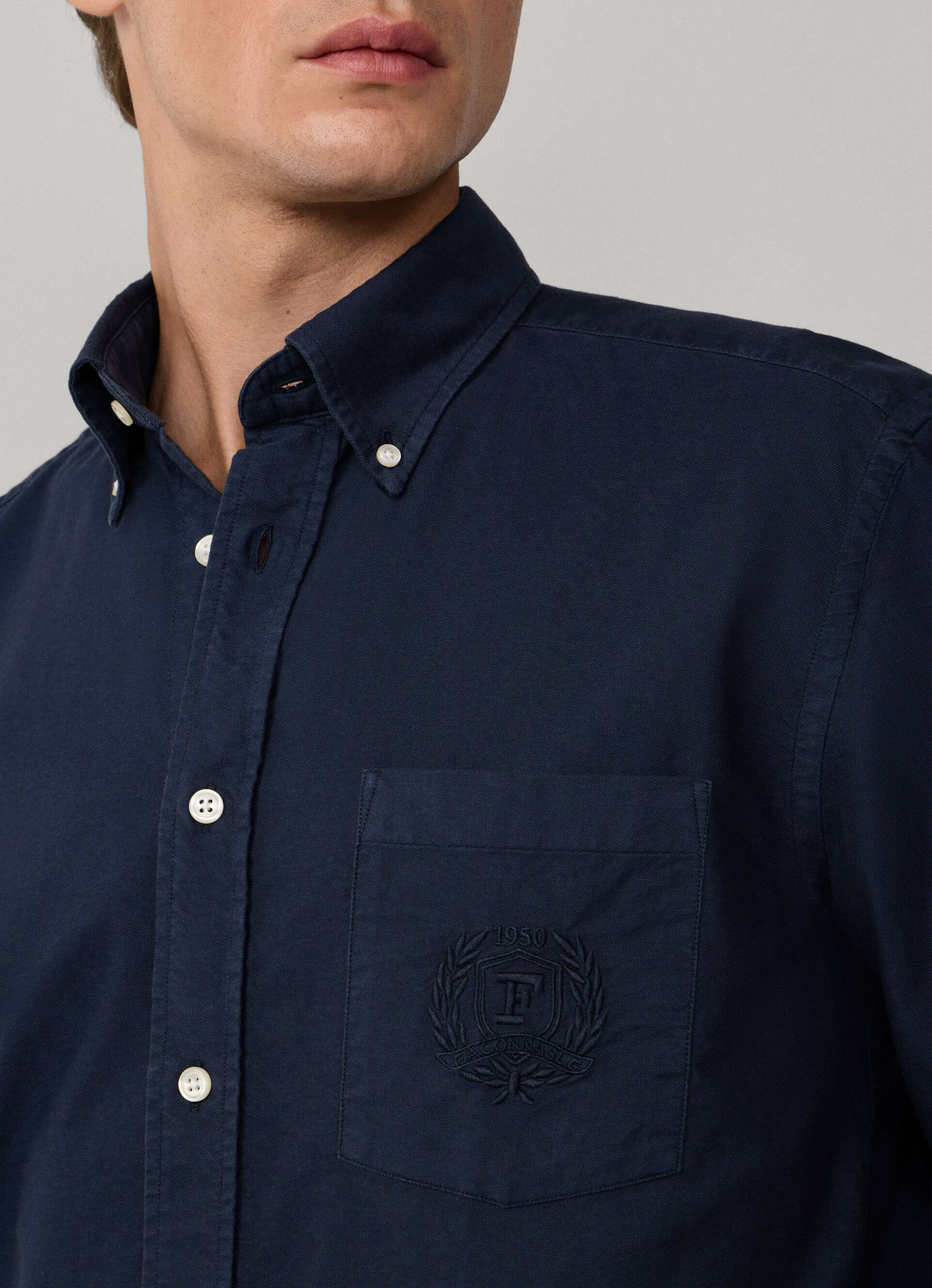 Façonnable, Regular Fit Oxford Navy Shirt