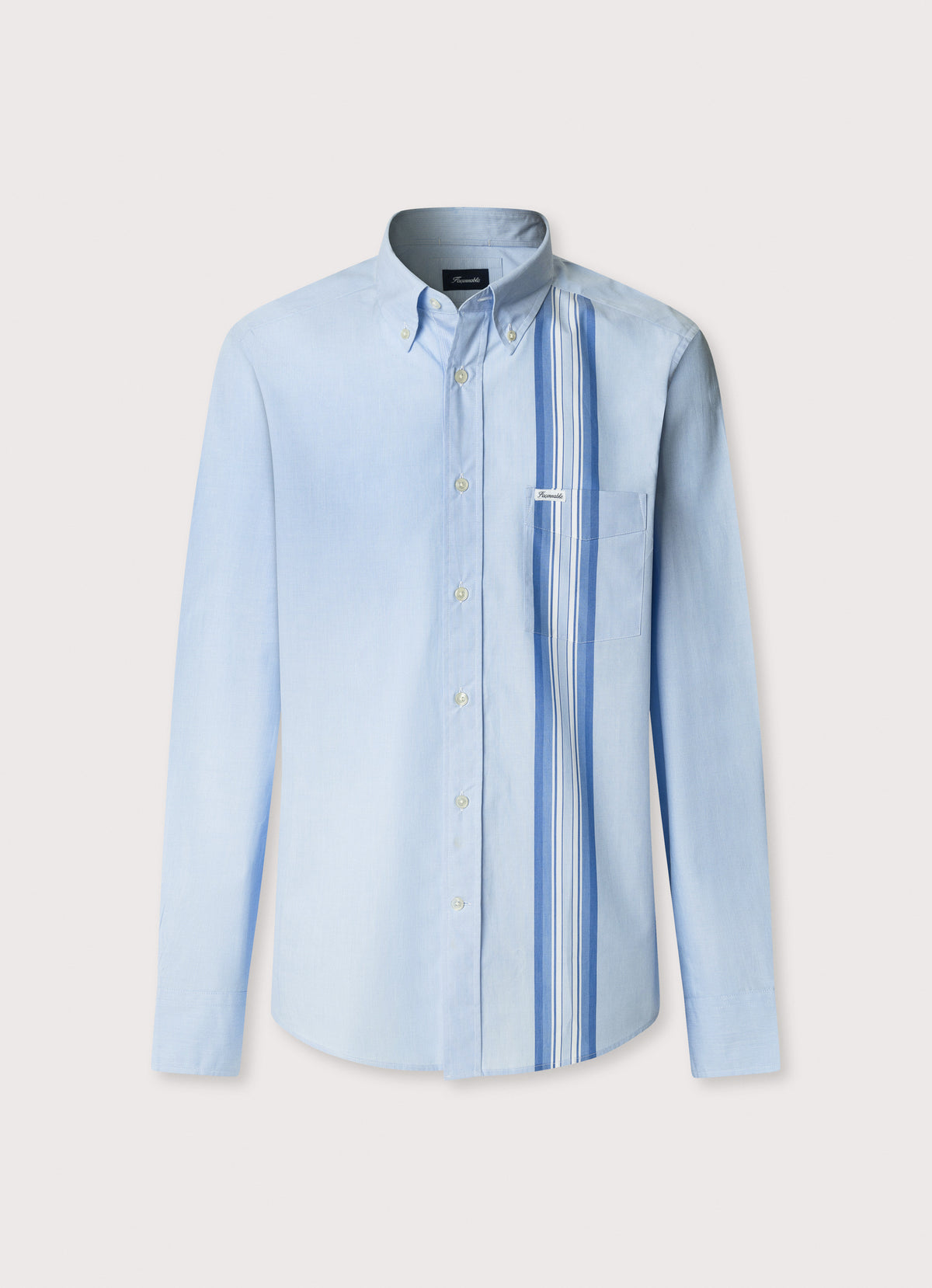 Façonnable,Regular Fit Side Tape Fil A Fil Shirt