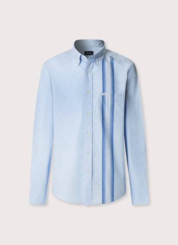 Façonnable,Regular Fit Side Tape Fil A Fil Shirt