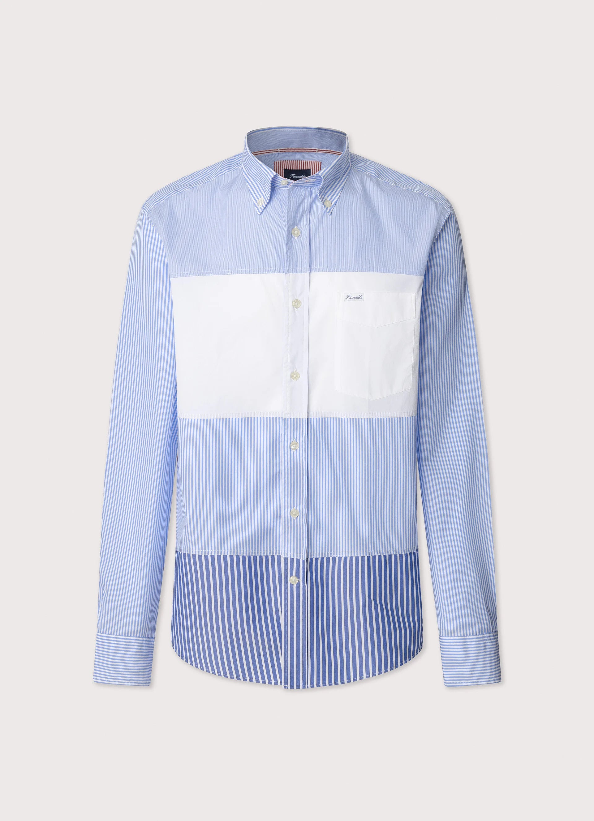 Façonnable, Regular Fit Color Block Poplin Shirt