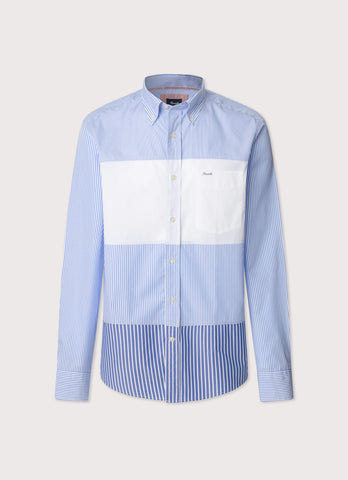 Façonnable, Regular Fit Color Block Poplin Shirt