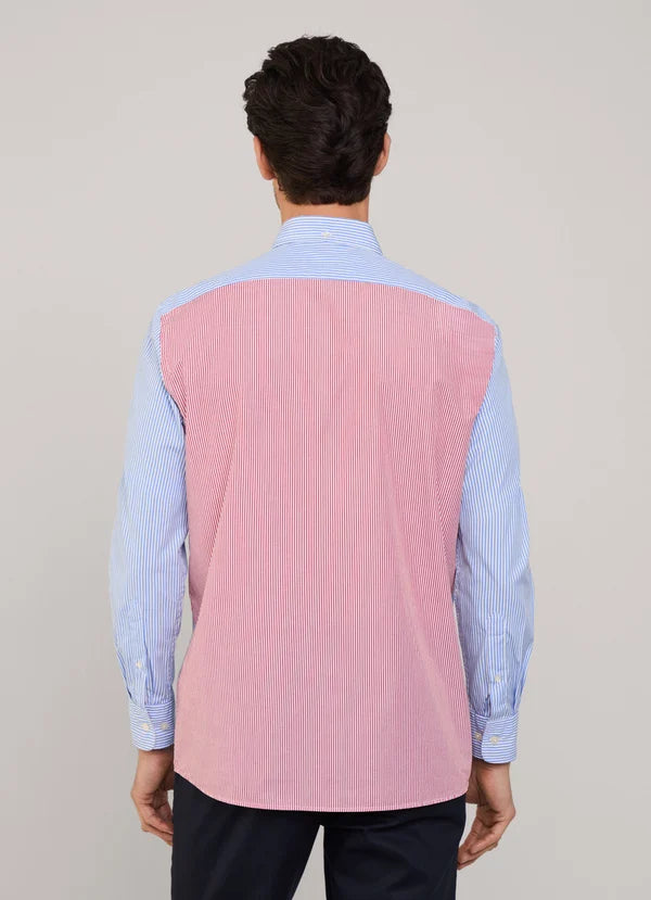 Façonnable, Regular Fit Color Block Poplin Shirt