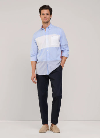 Façonnable, Regular Fit Color Block Poplin Shirt