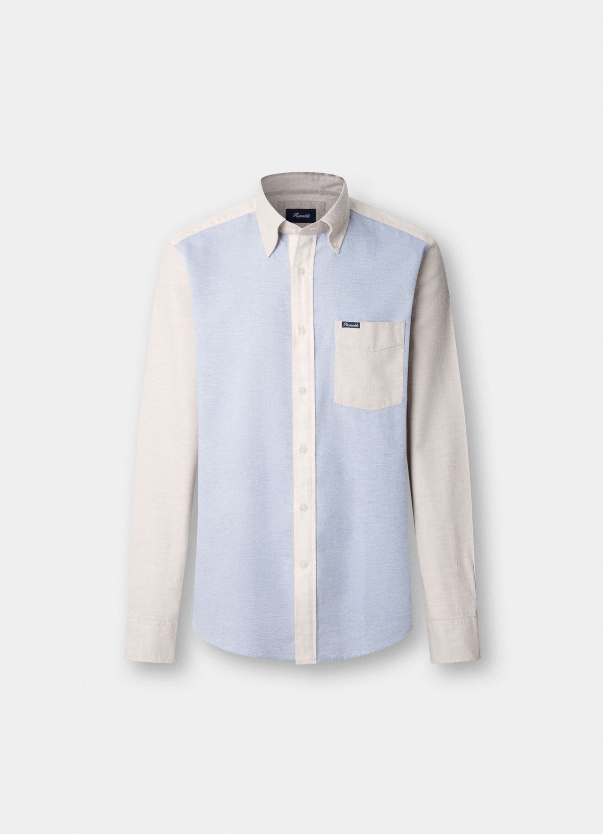 Façonnable,Regular Fit Color Block Flannel Shirt