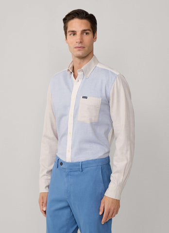 Façonnable,Regular Fit Color Block Flannel Shirt