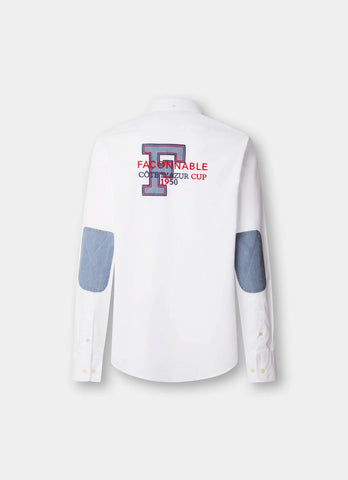 Façonnable,Regular Fit Chambray Patches Poplin Shirt