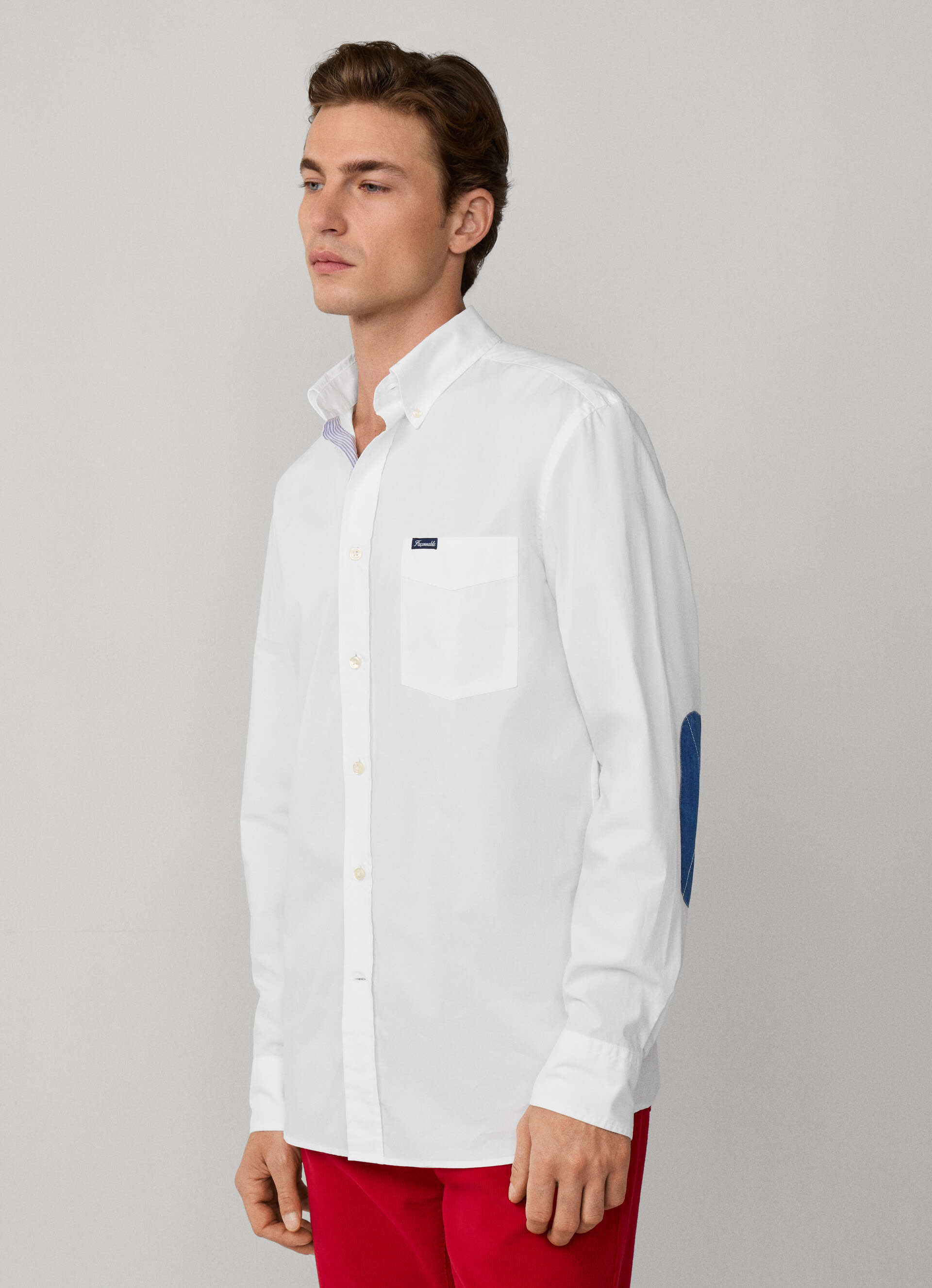 Façonnable,Regular Fit Chambray Patches Poplin Shirt