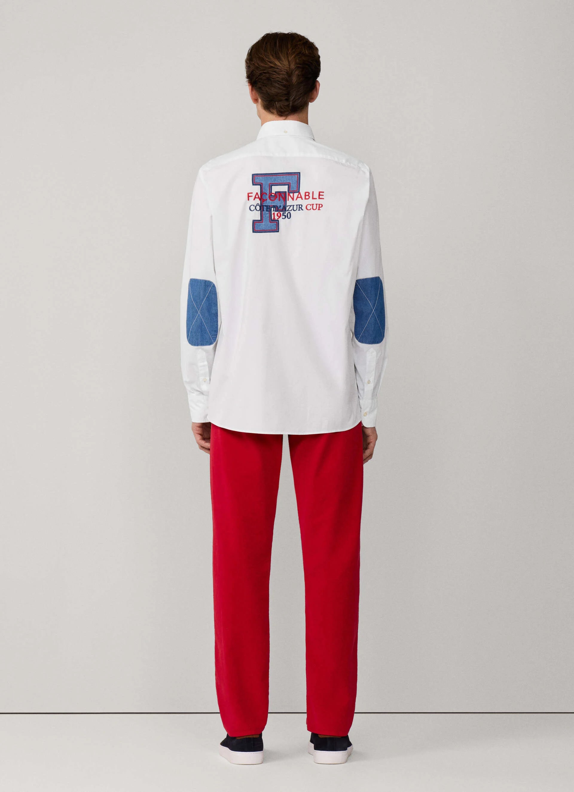 Façonnable,Regular Fit Chambray Patches Poplin Shirt