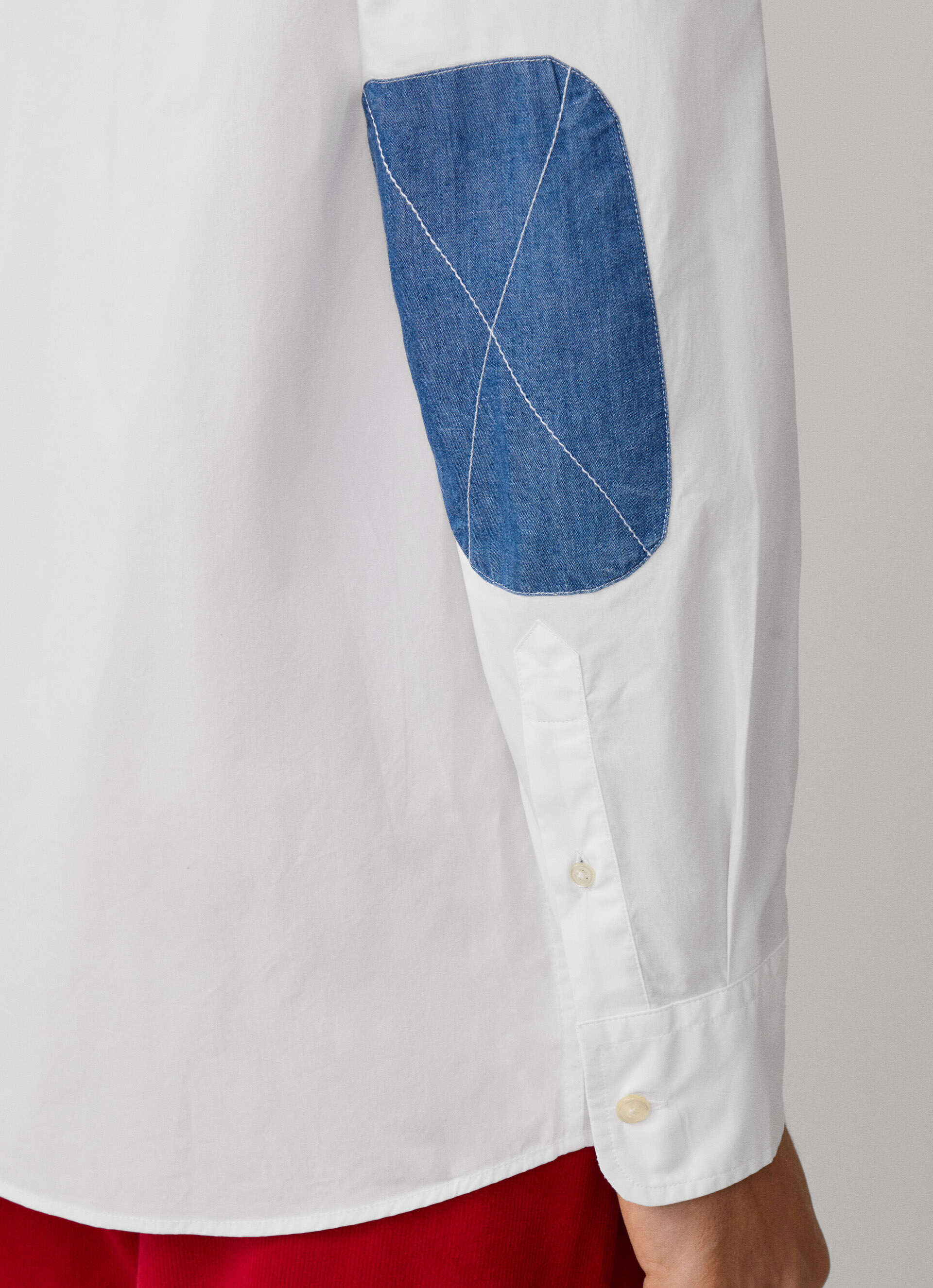 Façonnable,Regular Fit Chambray Patches Poplin Shirt