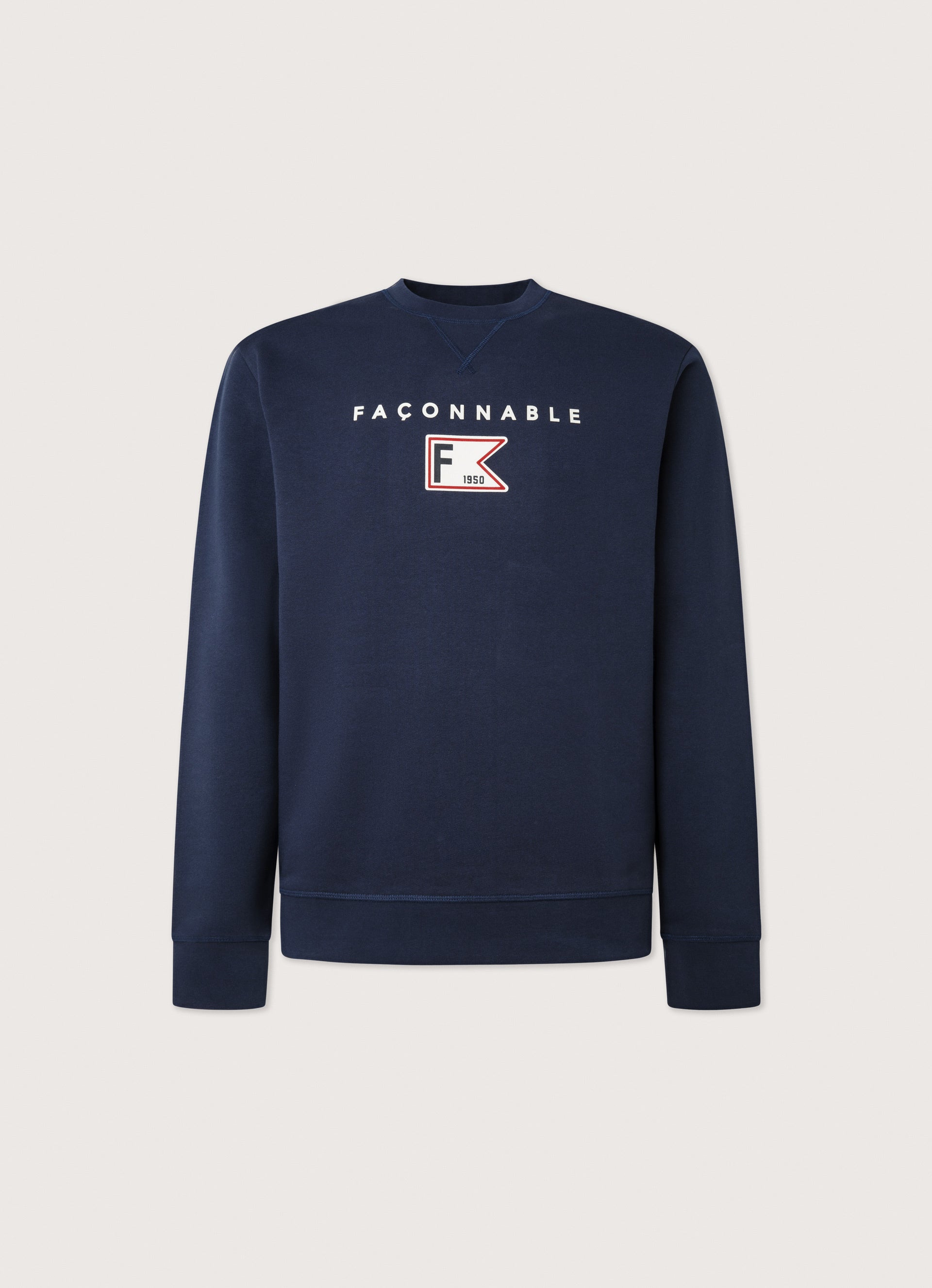Façonnable,crew neck jumper with flag
