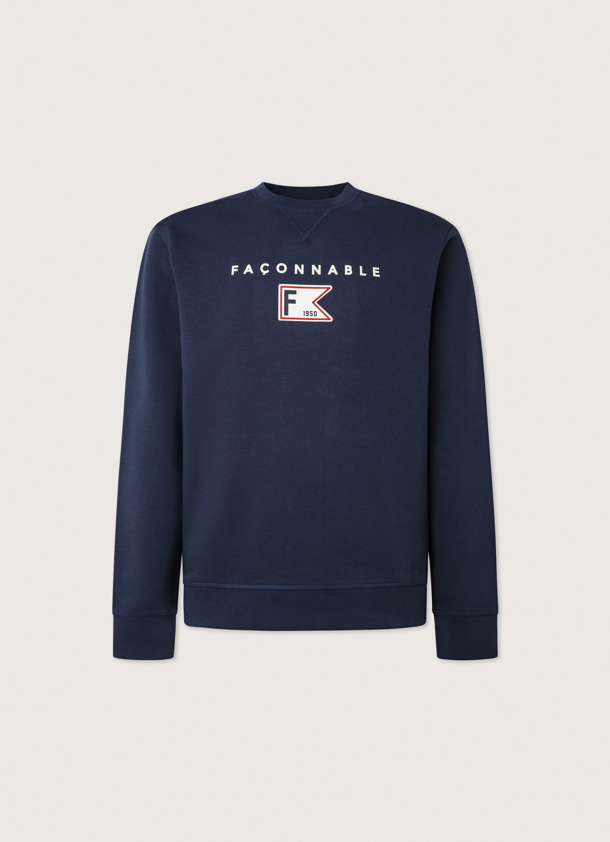 Façonnable,crew neck jumper with flag